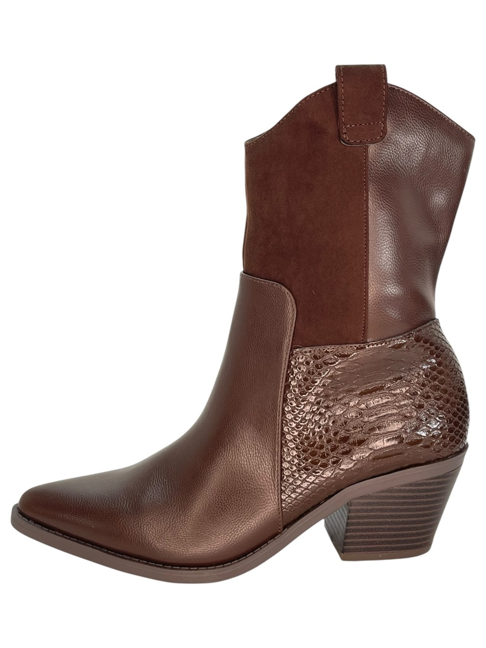 Sun + Stone Biancaa Brown Faux Leather Womens Ankle Boots Size 8.5M - Picture 3 of 12